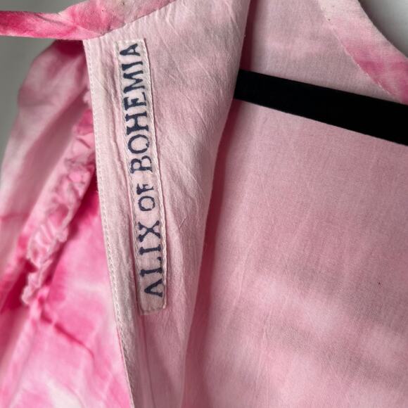 Alix of Bohemia Pink Shibori Tie Dye Plume Maxi Dress Size Small - Picture 8 of 9